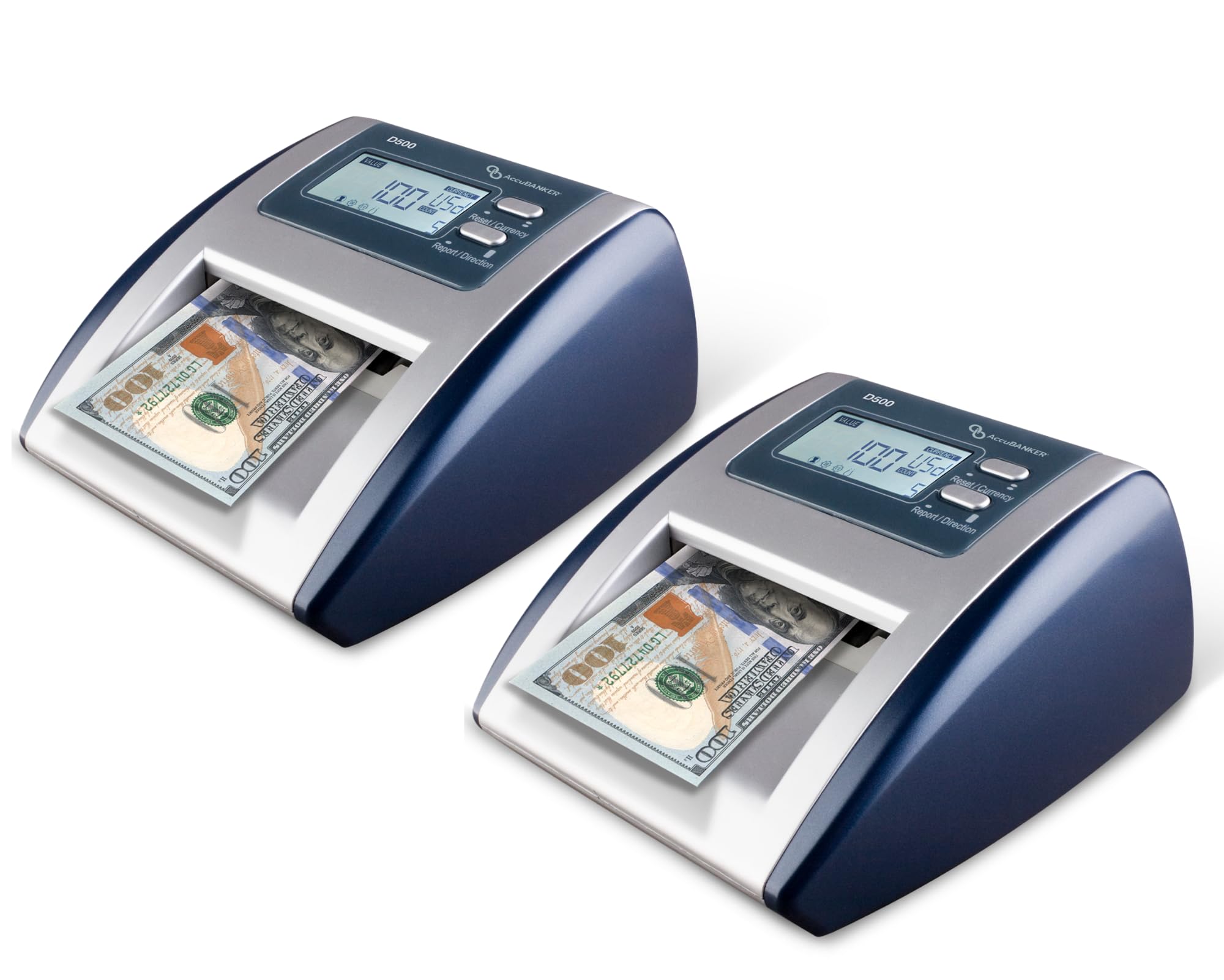 AccuBANKER D500 5-Point Automatic Counterfeit Bill & Value Money Detector Machine for Suspicious US Dollar Bills. Compact and Reliable, Commercial