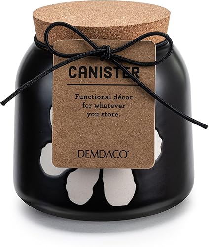 Miniatura 4 de DEMDACO Bote de gres negro de 3,5 x 4,5 pulgadas, diseño de corcho con tapa de corcho