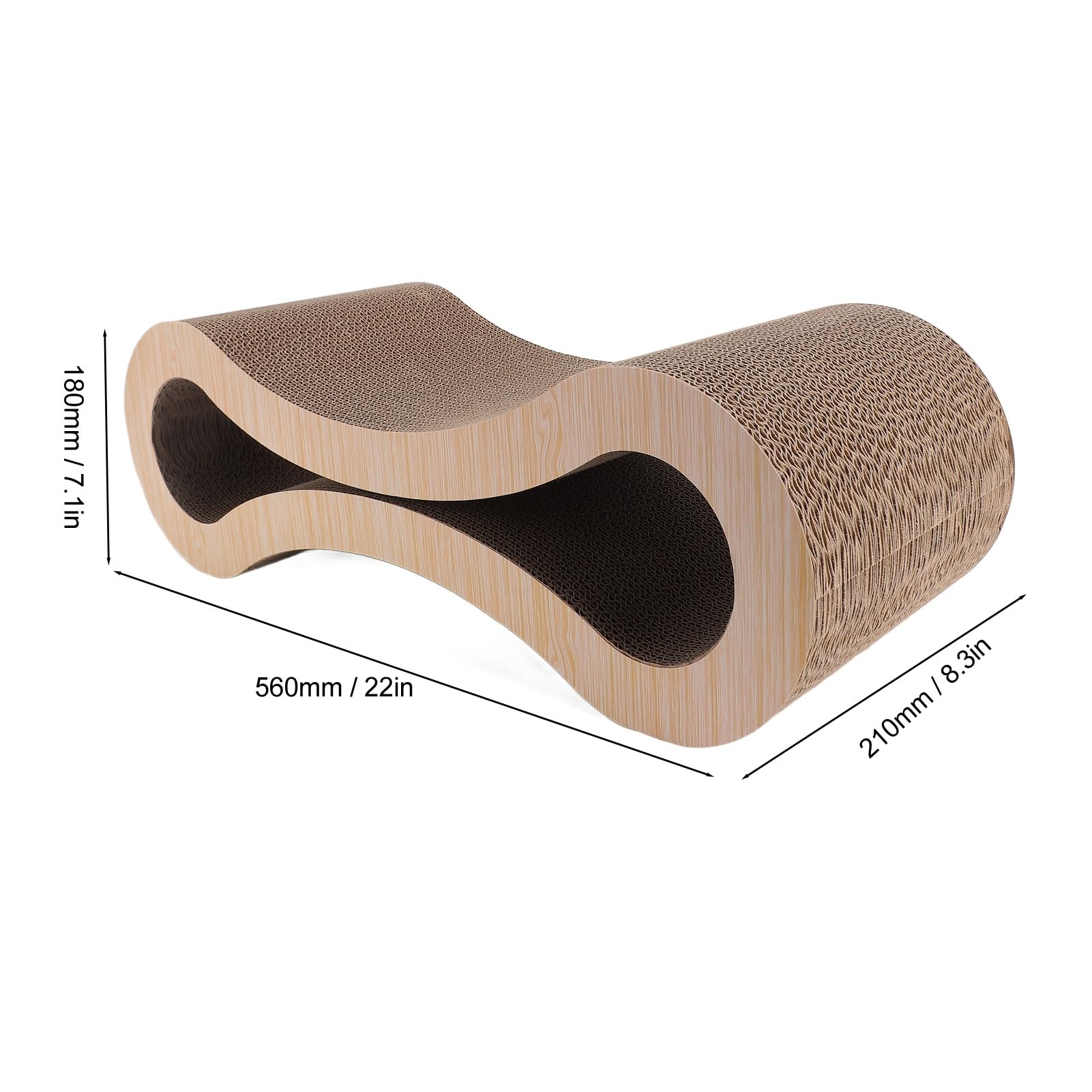 Tiragraffi per Gatti, Tiragraffi Reversibile a Forma di Lounge, Robusto Tiragraffi in Cartone Ondulato per Gatti, Attira L'attenzione, Riduce i Danni Ai Mobili, Dimensioni (Grana