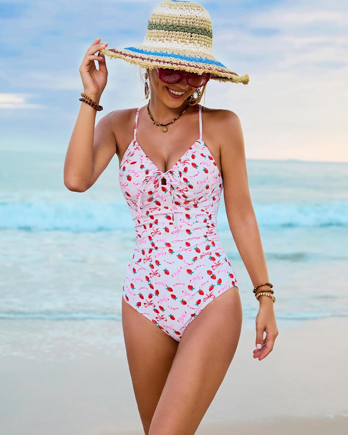 Jolefille Underwire One Piece Swimsuit Women Tummy Control Full Coverage Bathing Suit Push Up High Cut Swim Suits Floral Teen - Image 8