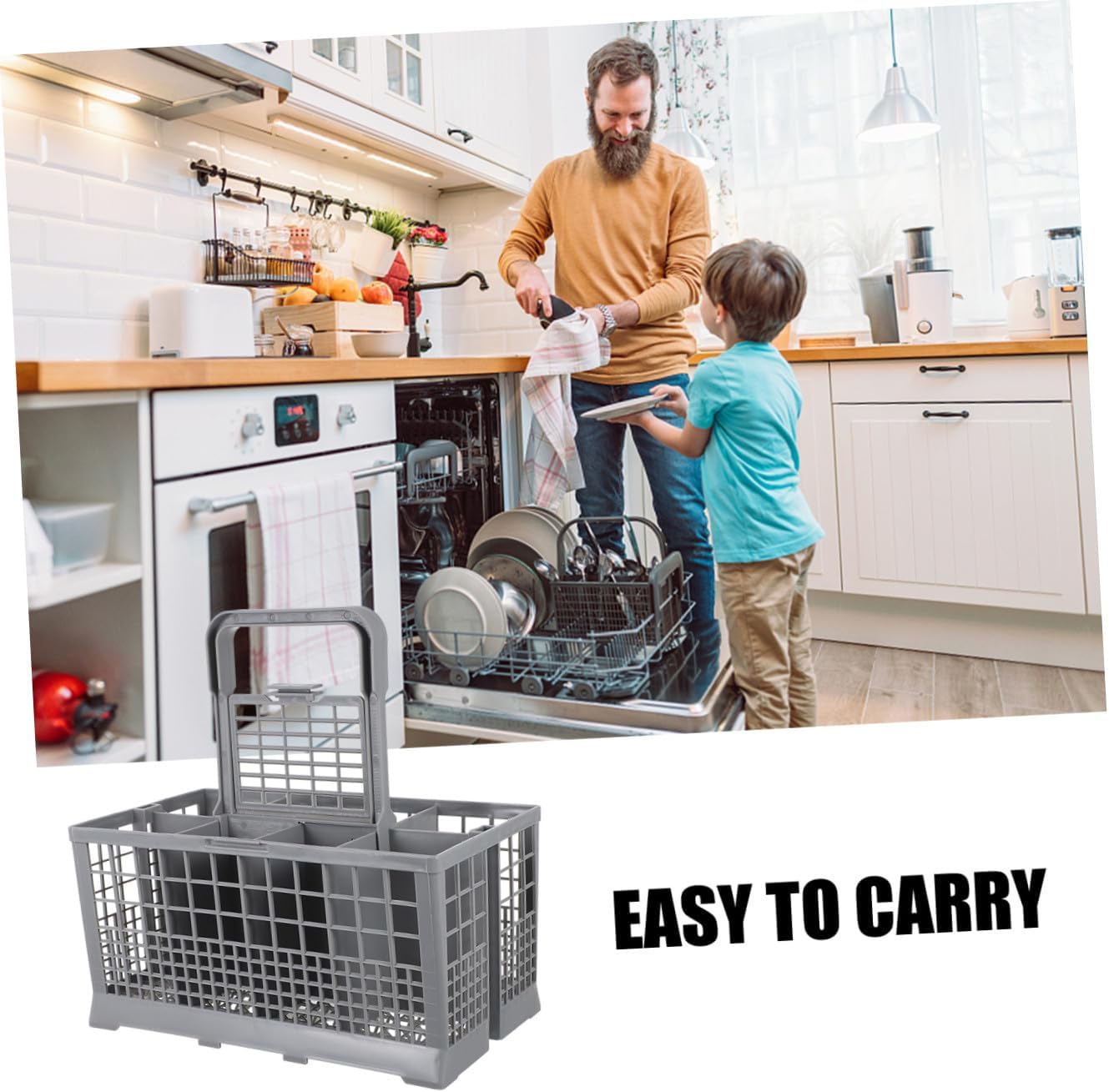 KICHOUSE Dishwasher Storage Box Dishwasher Rack Cutlery Basket Plate Storage Rack Silverware Drainer for Sink Holder Cutlery Drainer Easy to Carry