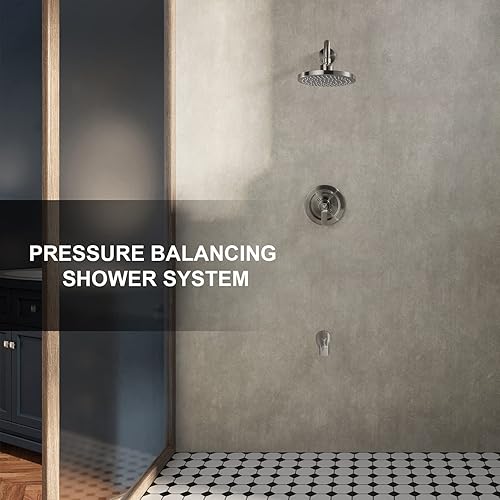 Miniatura 2 de NEWATER Juego de grifo de ducha con boquilla de bañera, kit de bañera (válvula incluida) con cabezal de ducha de 8 pulgadas, juego combinado de