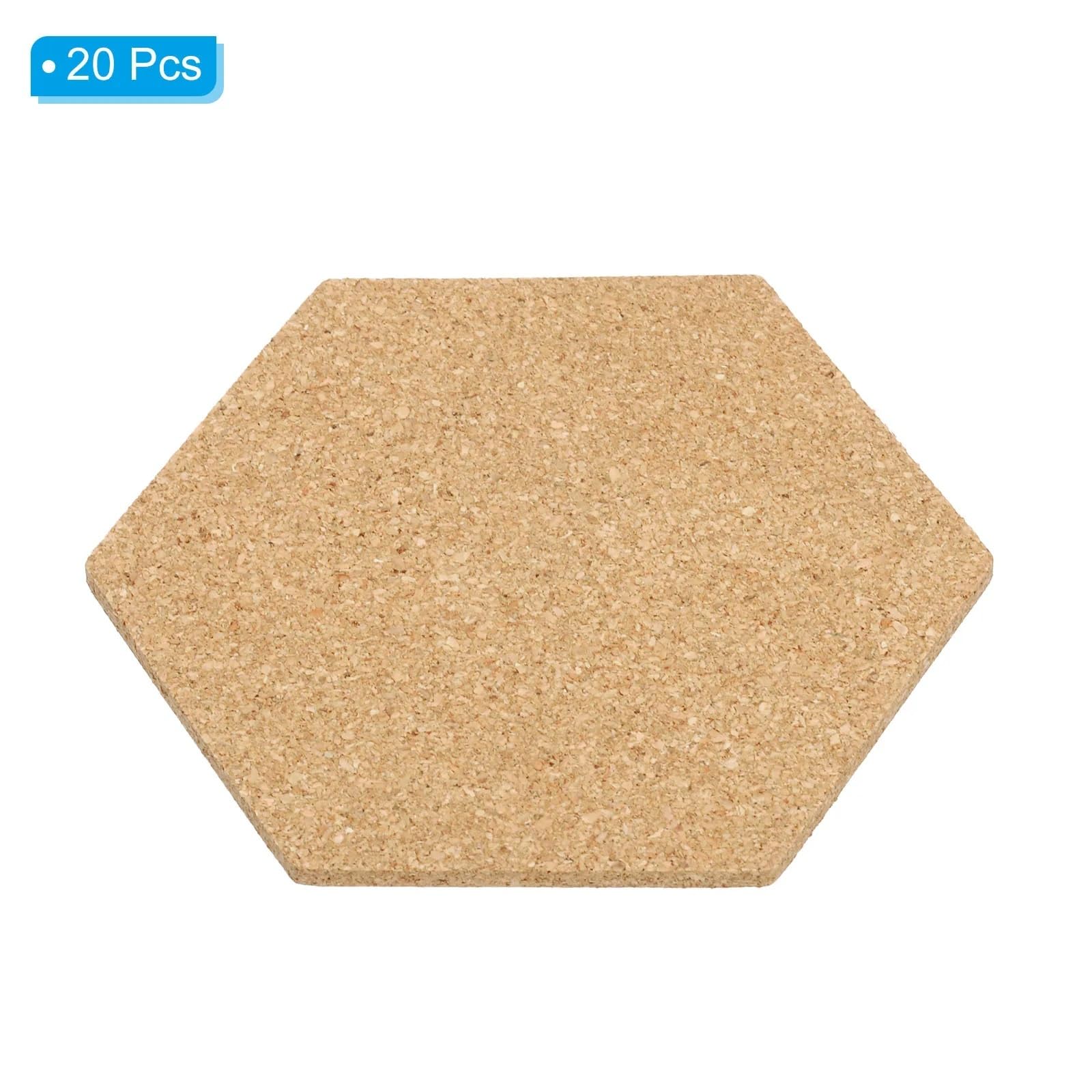 Alternatywy dla tablic korkowych 20 szt. 100x80x3,0 mm samoprzylepna tablica korkowa w kształcie sześciokąta do powieszenia na podłodze, ścianie, w domu, biurze, klasie, zrób to sam