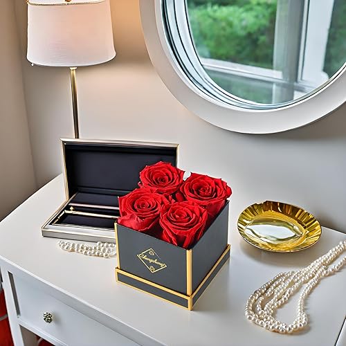 Miniatura 5 de Changshunqi Flores Eternamente Frescas, Rosas Preservadas en una Caja, Flores de Rosa Eterna para Entrega, Rosas Preservadas para Siempre, Regalos