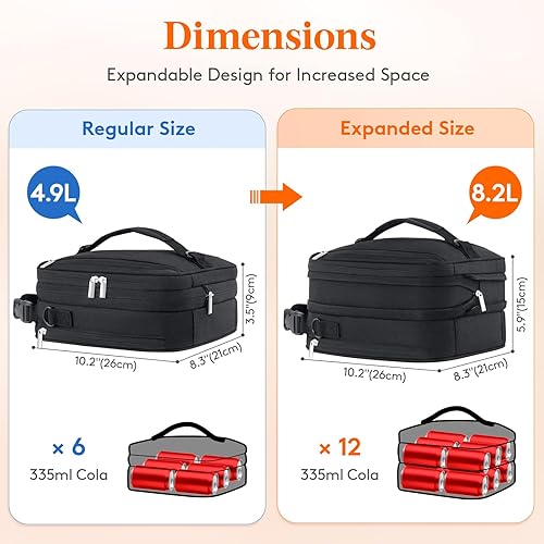 Miniatura 4 de Lifewit Lonchera aislada para hombres, bolsa enfriadora expandible, bolsa de almuerzo congelable para mujeres con 2 bolsas de hielo y correas para