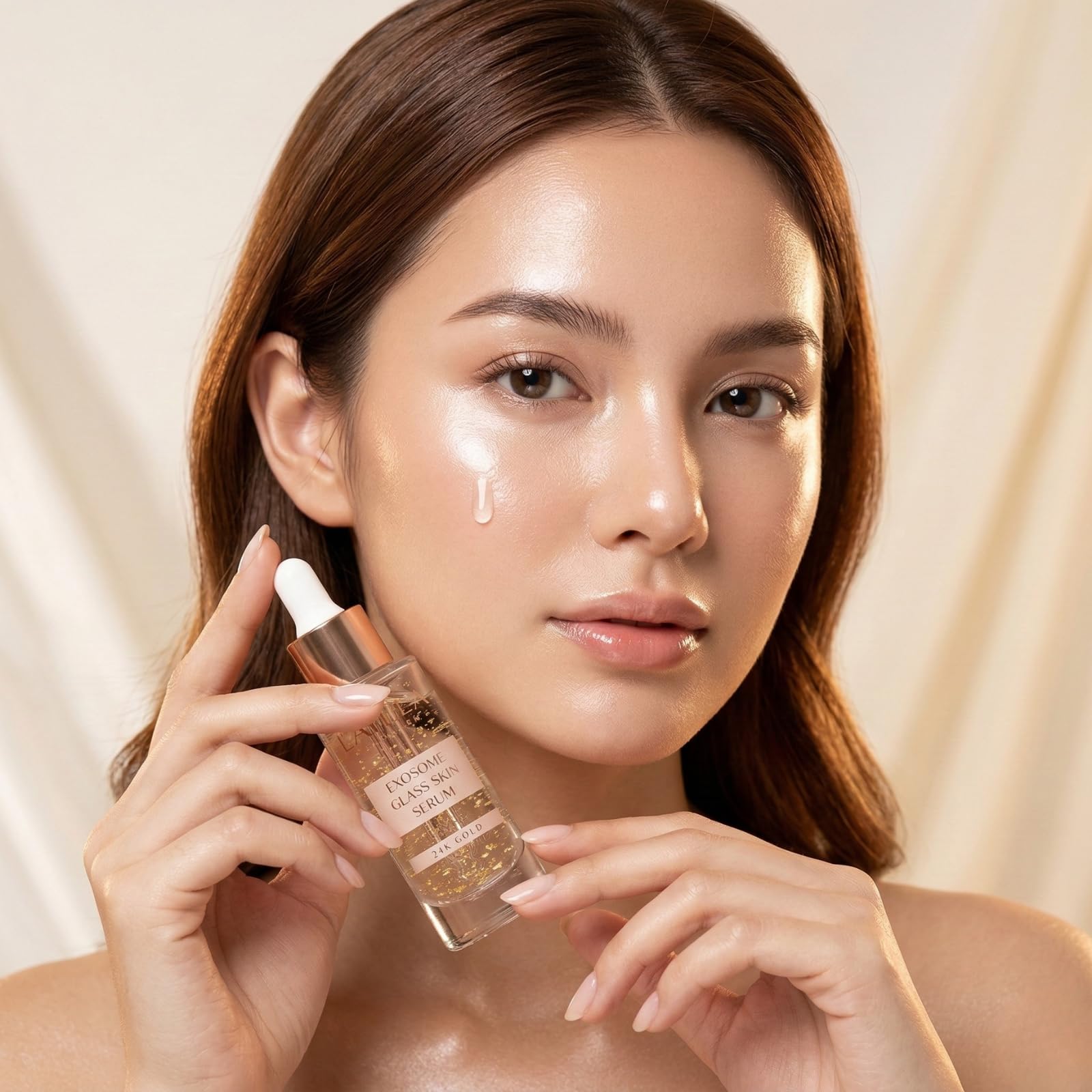 L'AYLLA Gold & Exosome Set (2x20ml + 120g) – Brightening Serum, Glass Skin Serum & 24K Gold Seife – Zellregeneration & Strahlkraft – Mit Arbutin & Niacinamid