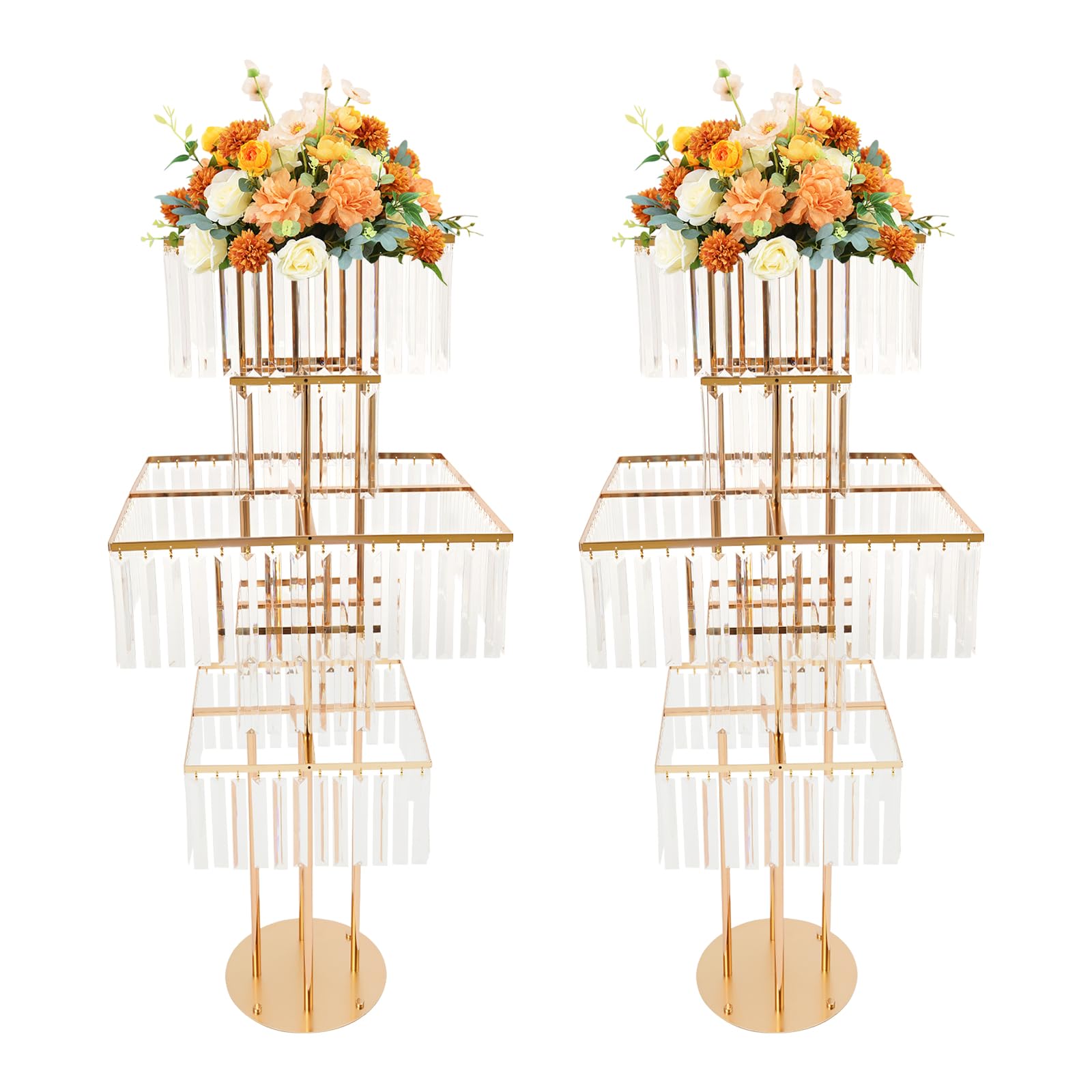 Support de fleurs en fer acrylique 5 étages pour stabiliser vos décors de table