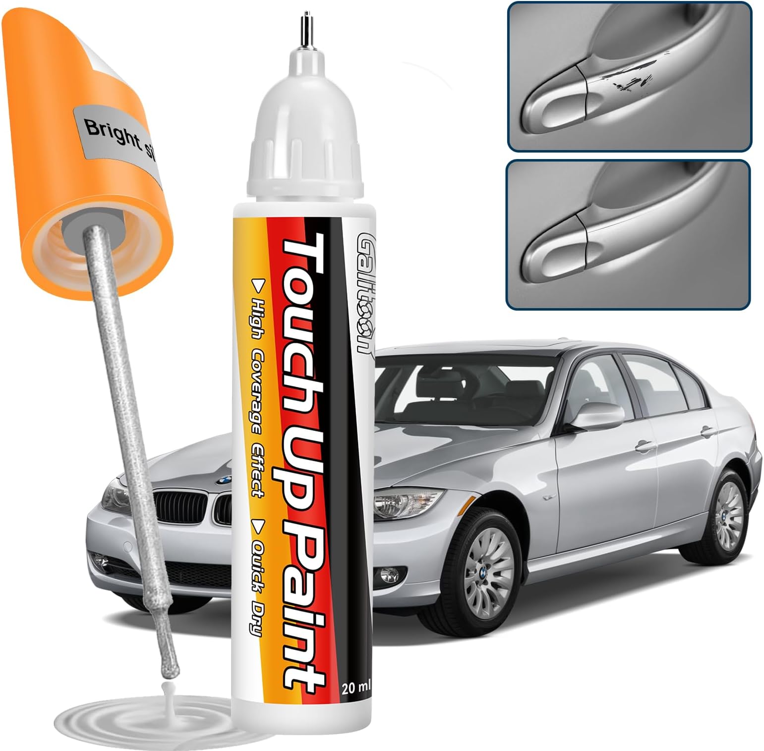 Touch Up Paint for Cars (Silver), 0.8 Fl Oz (Pack of 1), BQB-A5-PA-US-Pr-0620