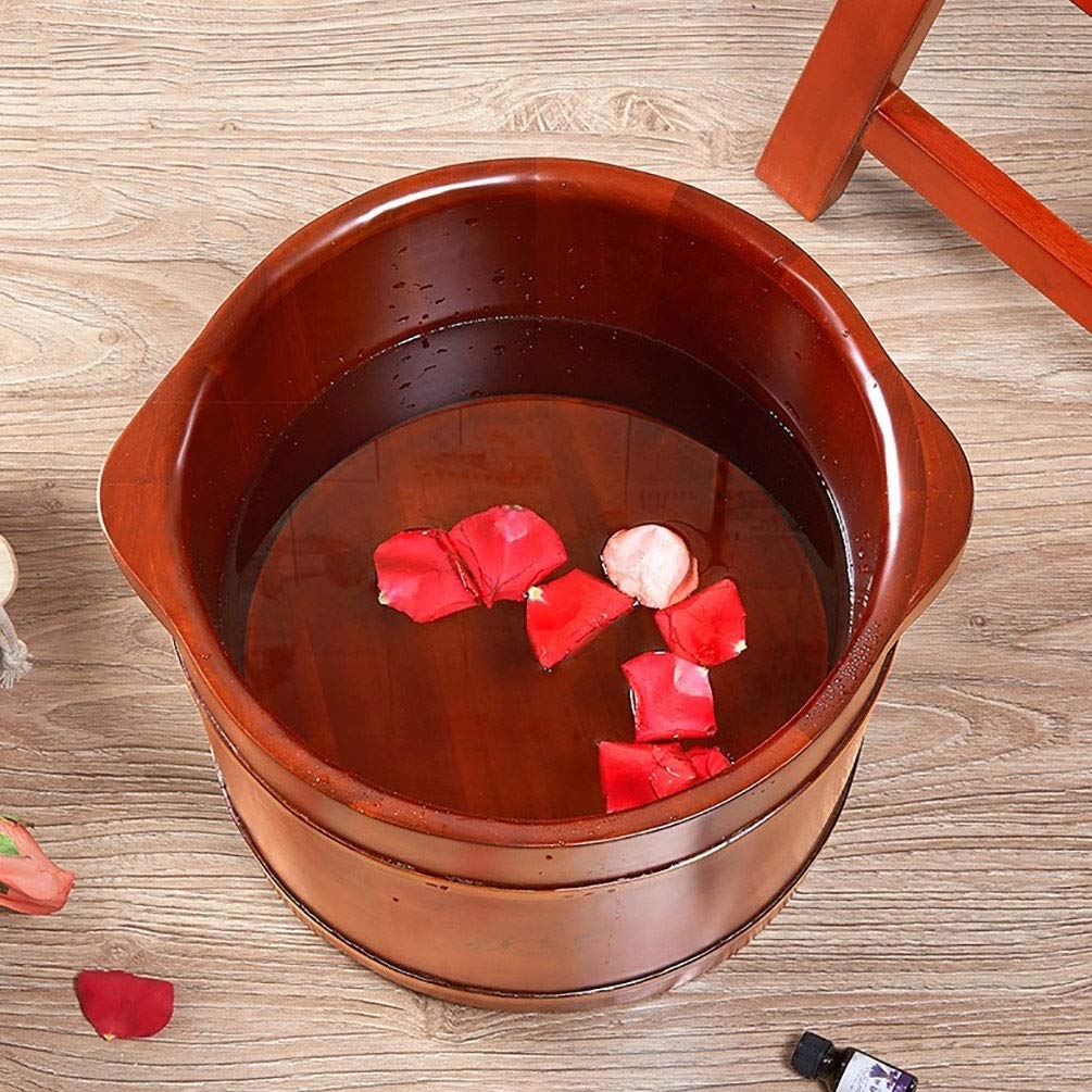 Pediluvio in botte di legno per pediluvio per adulti, vasca per piedi in ammollo, vasca idromassaggio per pediluvio, secchiello per immersione dei piedi, secchiello in legno per pedicure vision