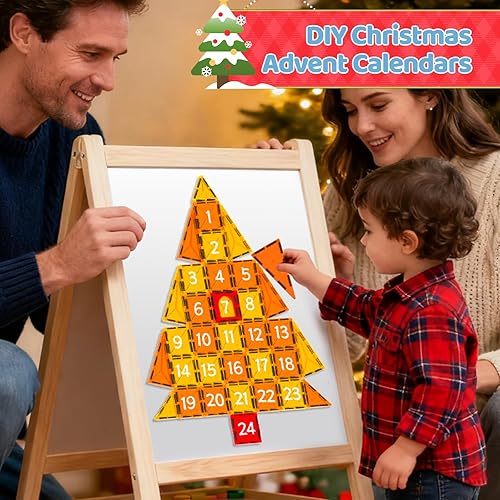 Vista 2 de Crenova - Mini juguetes de viaje para niños pequeños, mini azulejos, 60 bloques de construcción magnéticos para niños, juguetes y juegos, juguete