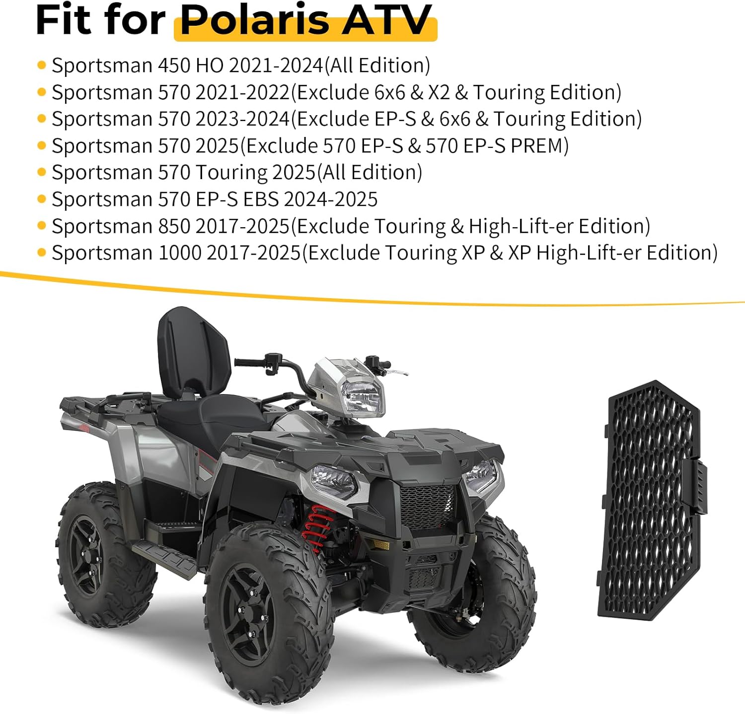 M MATI Radiator Screen for Polaris Sportsman 450 570 850 1000 2017-2025 5453258-070