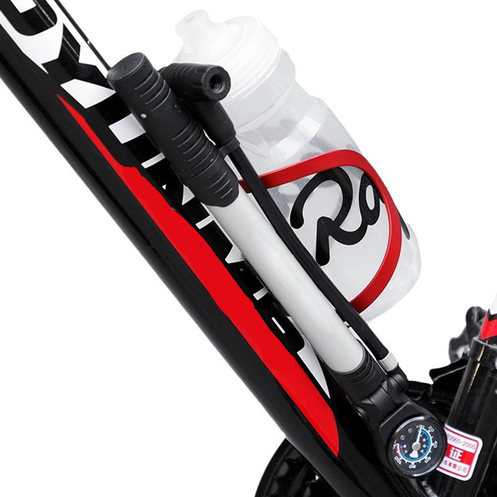 Fahrradpumpe mit 300 PSI Manometer, Kompakte Fahrradpumpe mit Presta- und Schrader-Ventilen, Mini-Fahrradreifen-Standpumpe für Rennrad, Mountainbike