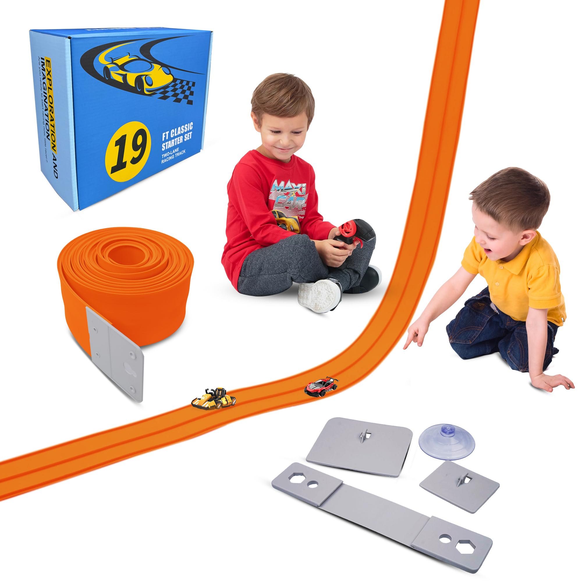 Amazon.com: 18Ft Flexible Race Track for Kids, with Three Types of