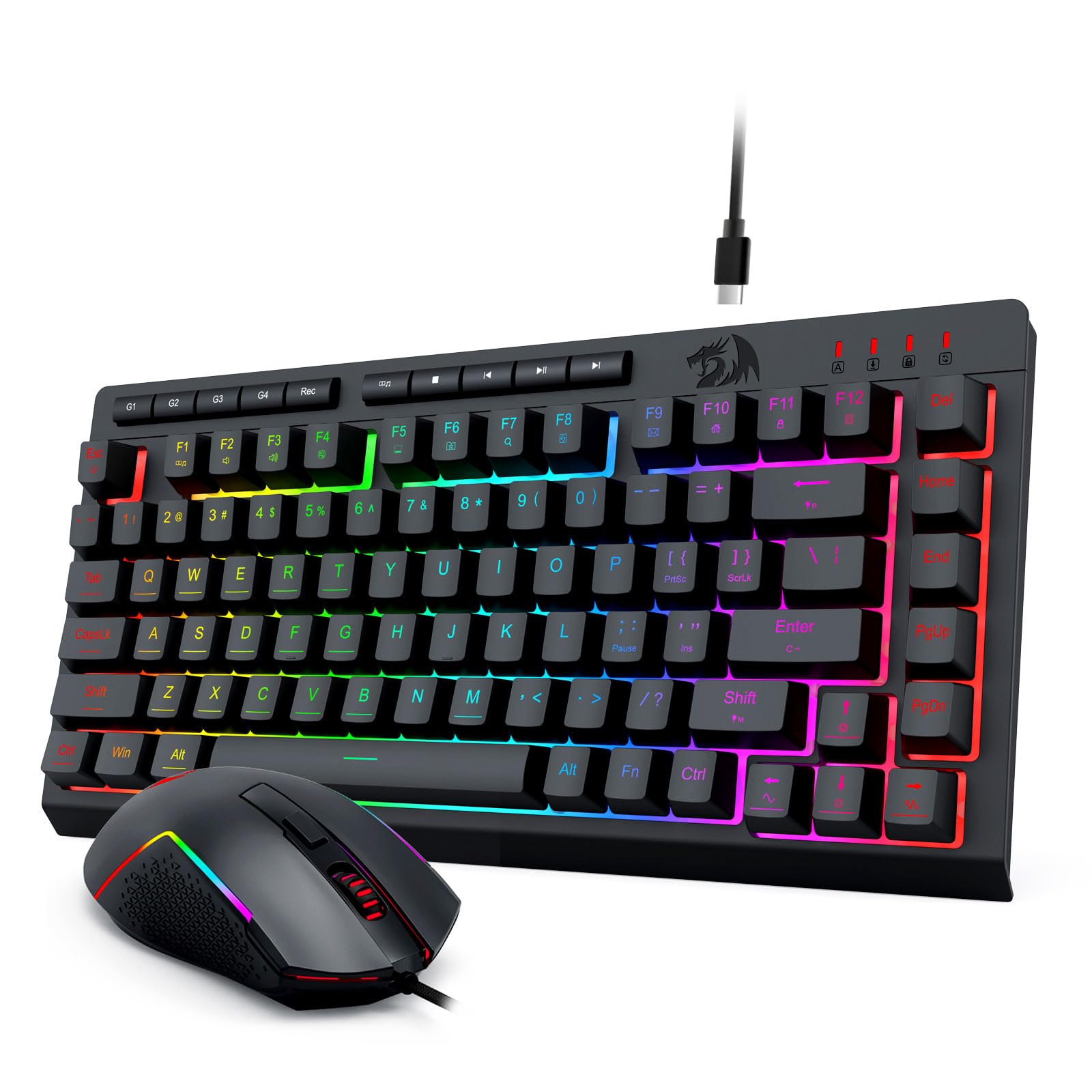 Amazon.co.jp: Redragon ゲーミングキーボード マウスセット USB有線