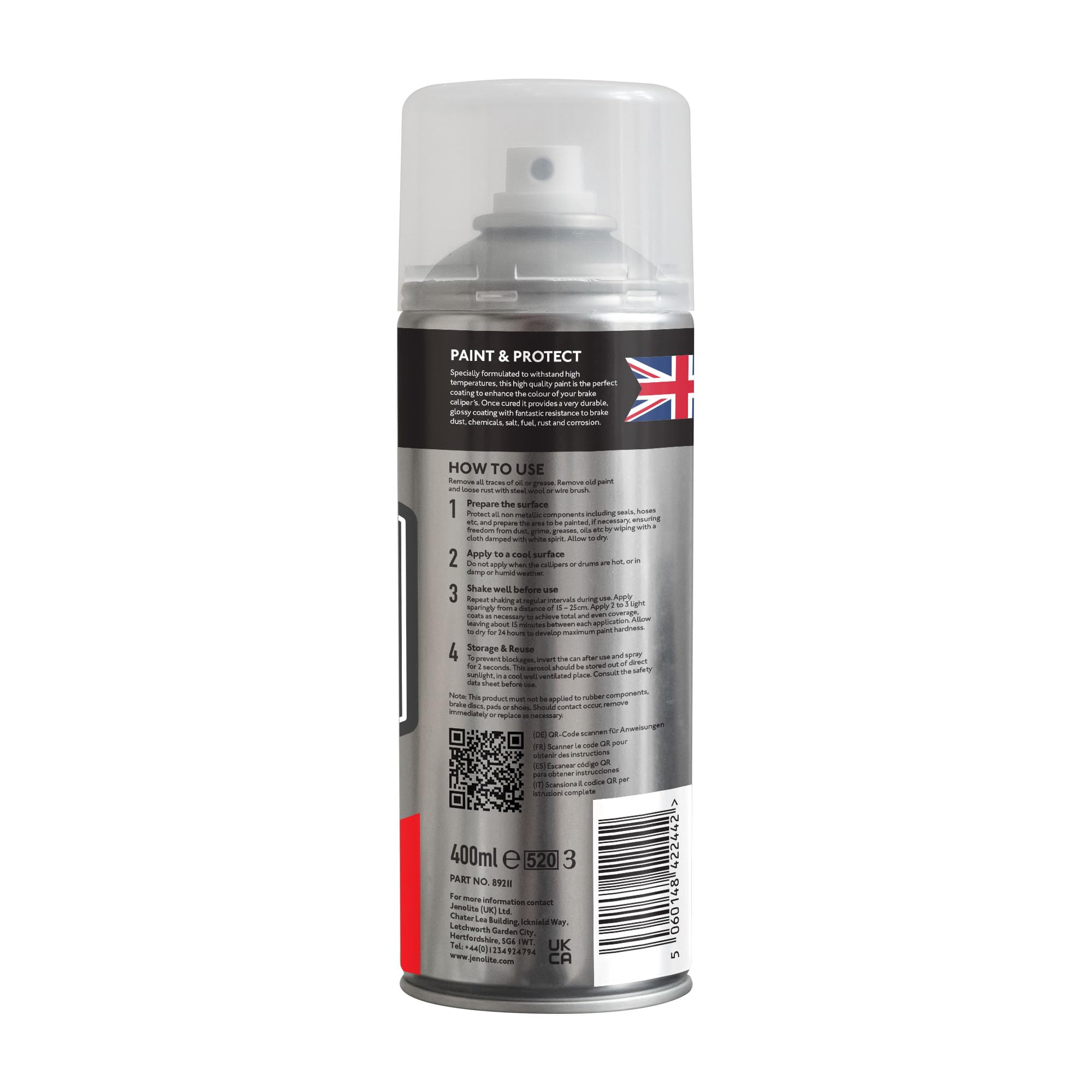 JENOLITE Vernice per pinza freno | Rosso | 3 x 400 ml | Ripristina e trasforma le pinze freno auto