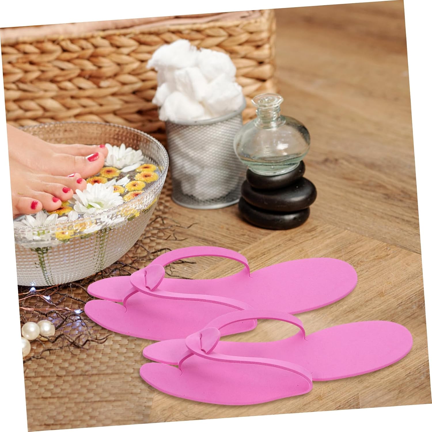 KOMBIUDA 24pairs Women Disposable Slippers Hotel Spa Slippers Single Use Travel Folding Eva House