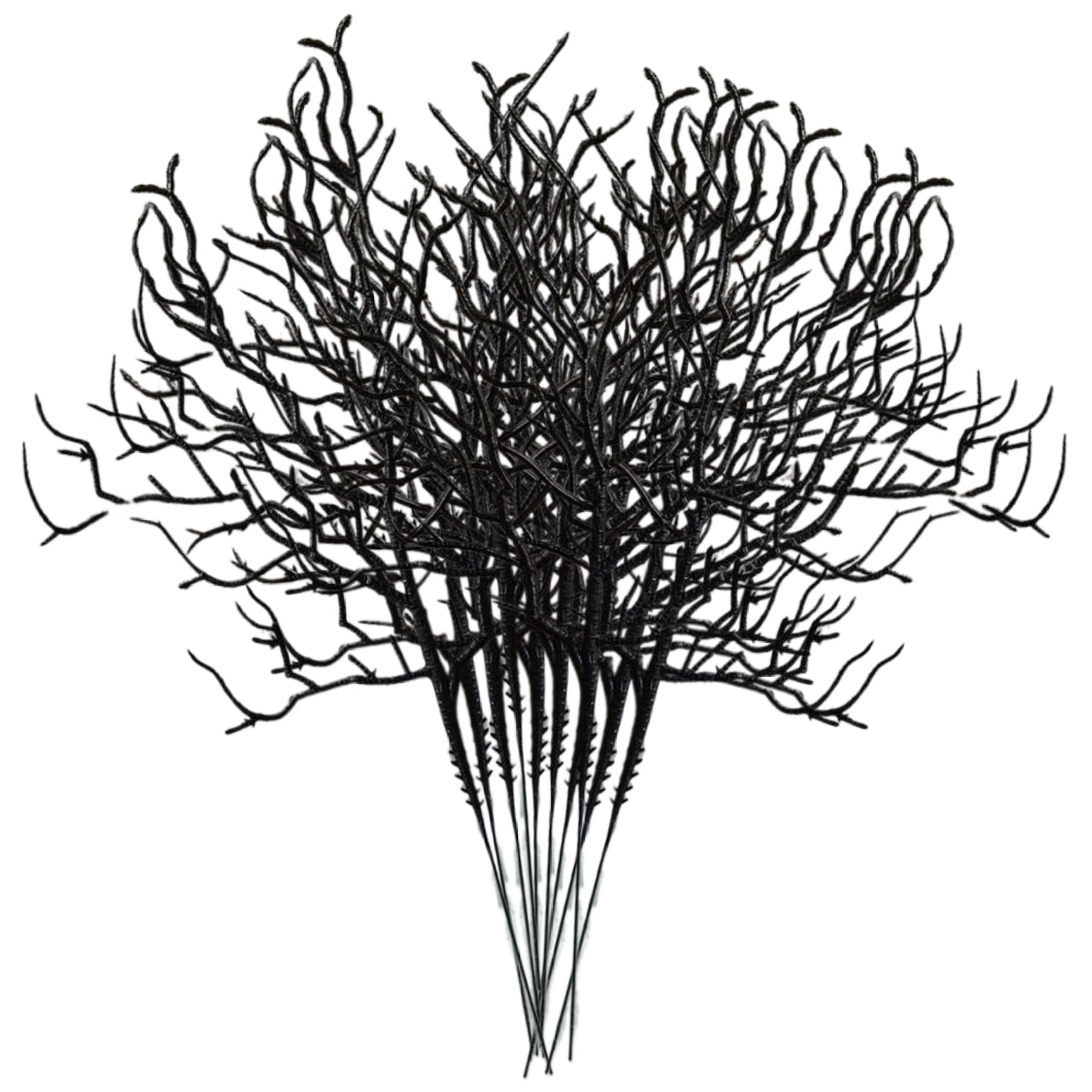 Pesoncarl Halloween Decorations, Branches 10Pcs 8x13in Realistic Dried Tree Branch Artificial Black Branches DIY Long Stem Decorative Tree for Home, Party, Halloween, Vase