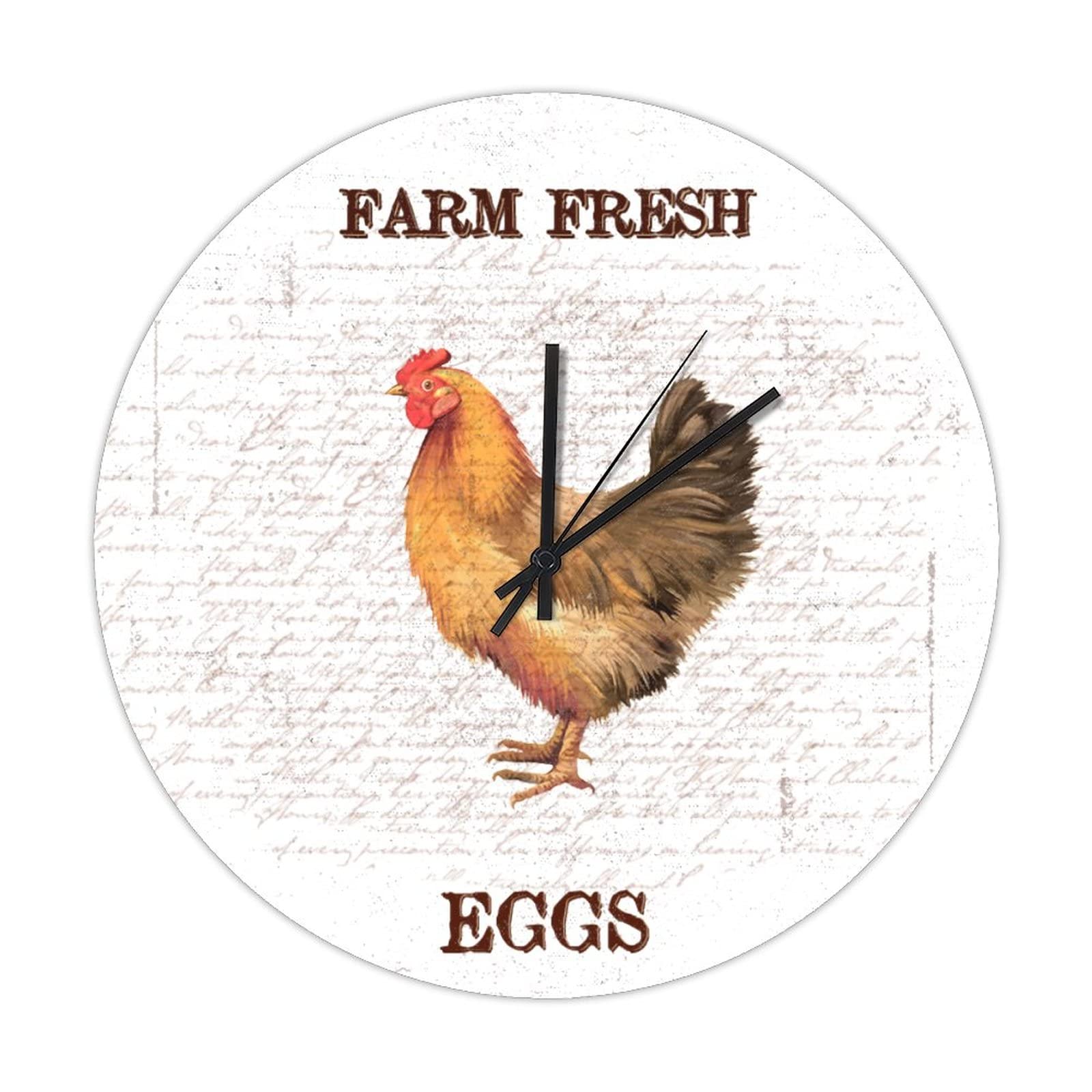 Horloge ronde en bois de qualité supérieure mécanisme quartz durable design poule