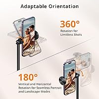 Vista 6 de ATUMTEK - Trípode de palo selfie, todo en uno, soporte de trípode extensible de aluminio para teléfono con control remoto Bluetooth recargable