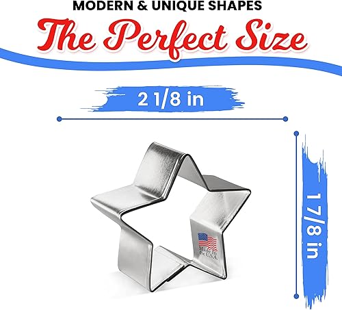 Miniatura 2 de Foose Star - Cortador de galletas de cinco puntos de 2 pulgadas, cortadores de galletas de acero estañado, molde para galletas de estrella de cinco