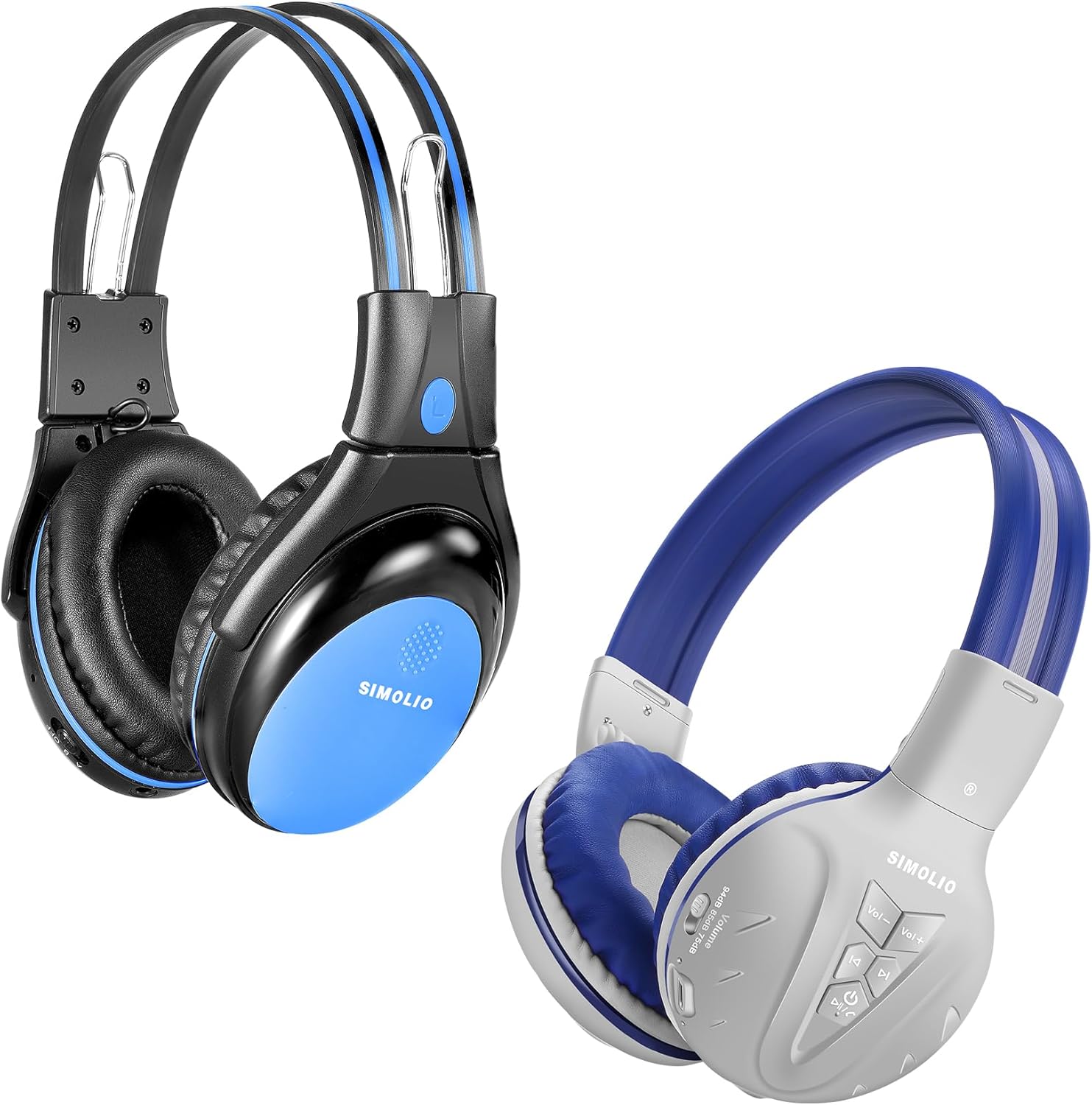 SIMOLIO Wireless IR Headphones for Car DVD and Bluetooth Headphones for Kids, Car Headphones Compatible with Honda Odyssey & uConnect VES & Dodge Grand Caravan & Chevy Suburban 2006-2022
