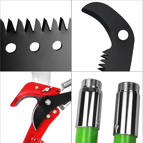 Miniatura 3 de Sierra manual de poste de árbol de 26 pies, podadora de árboles extensible para podar árboles, recortadora de ramas manuales con mango largo para