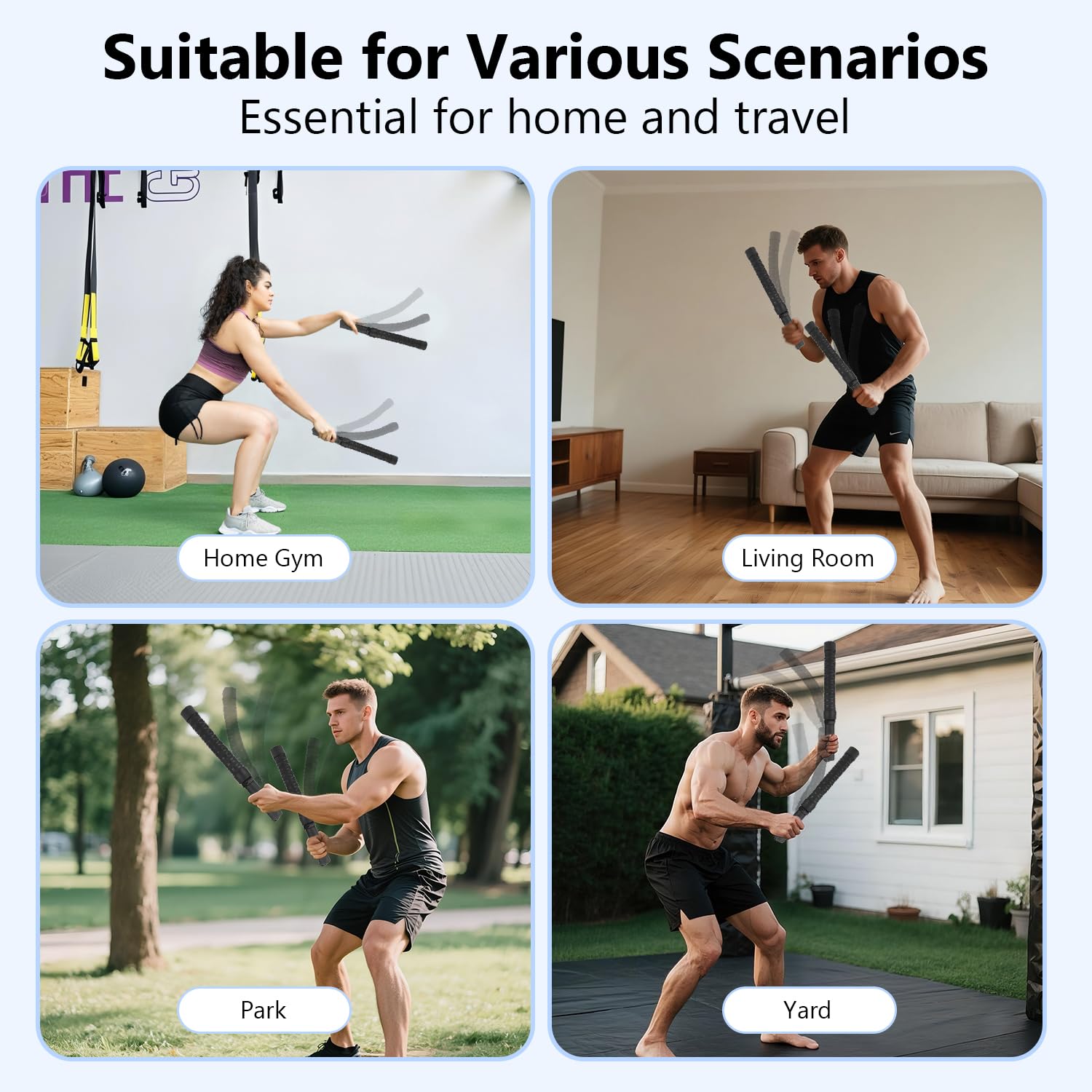 Upgrade Weighted Battle Rope Ohne Seil Für Home Gym, Heavy Duty Air Ropes Für Fortgeschrittenes Fitness Training- und Krafttraining, Tragbares Seillose Kampfseile Für Männer & Frauen