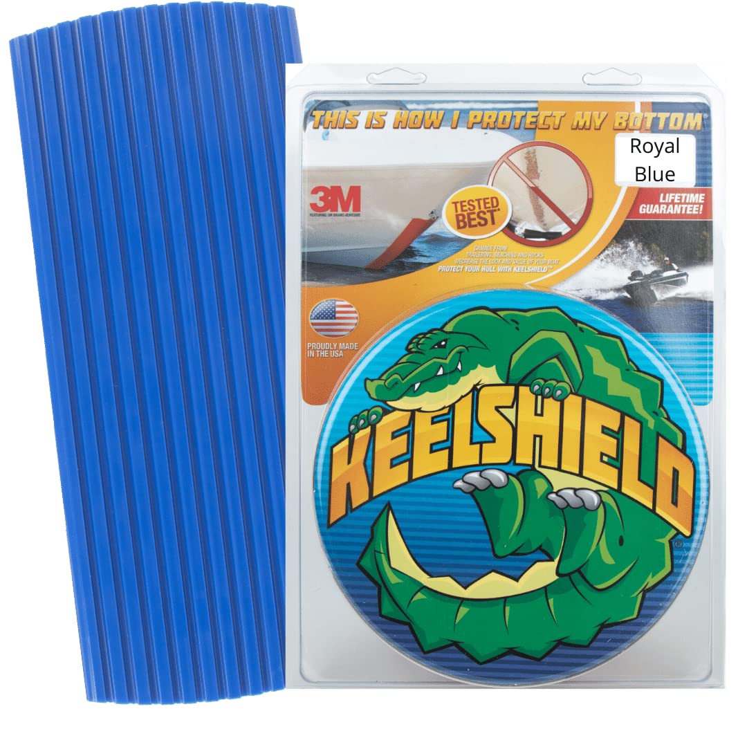 Gator Guards KeelShield Keel Guard 4 ft Royal Blue - Boat Keel Protection Strip for Fiberglass and Most Aluminum Hulls - 5 in Wide Urethane - Easy DIY
