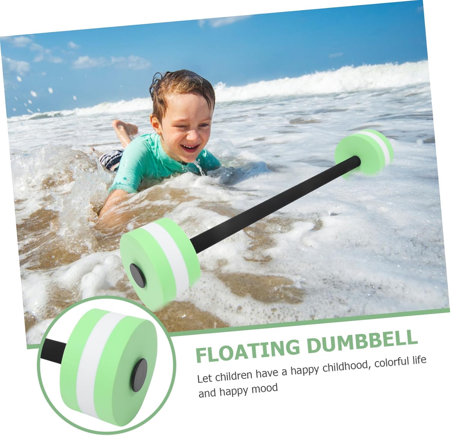 KICHOUSE Boy Girl Floating Dumbbells for Aquatic Exercise Compact Water Weights for Boys and Girls Swim Training Matcha for Pool Workouts and Water Aerobics