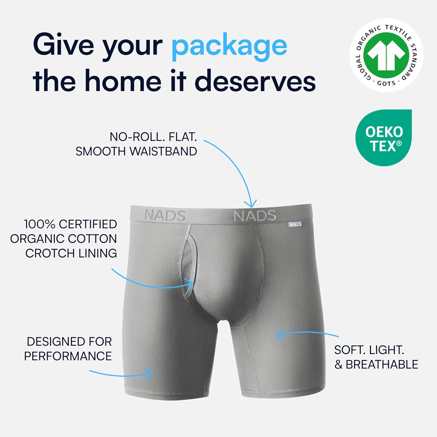 NADS Organic Cotton Boxer Briefs – Hormone-Friendly, Non-Toxic Men’s Underwear for Comfort, Support & Safer Nuts – Multi-Pack - Image 3
