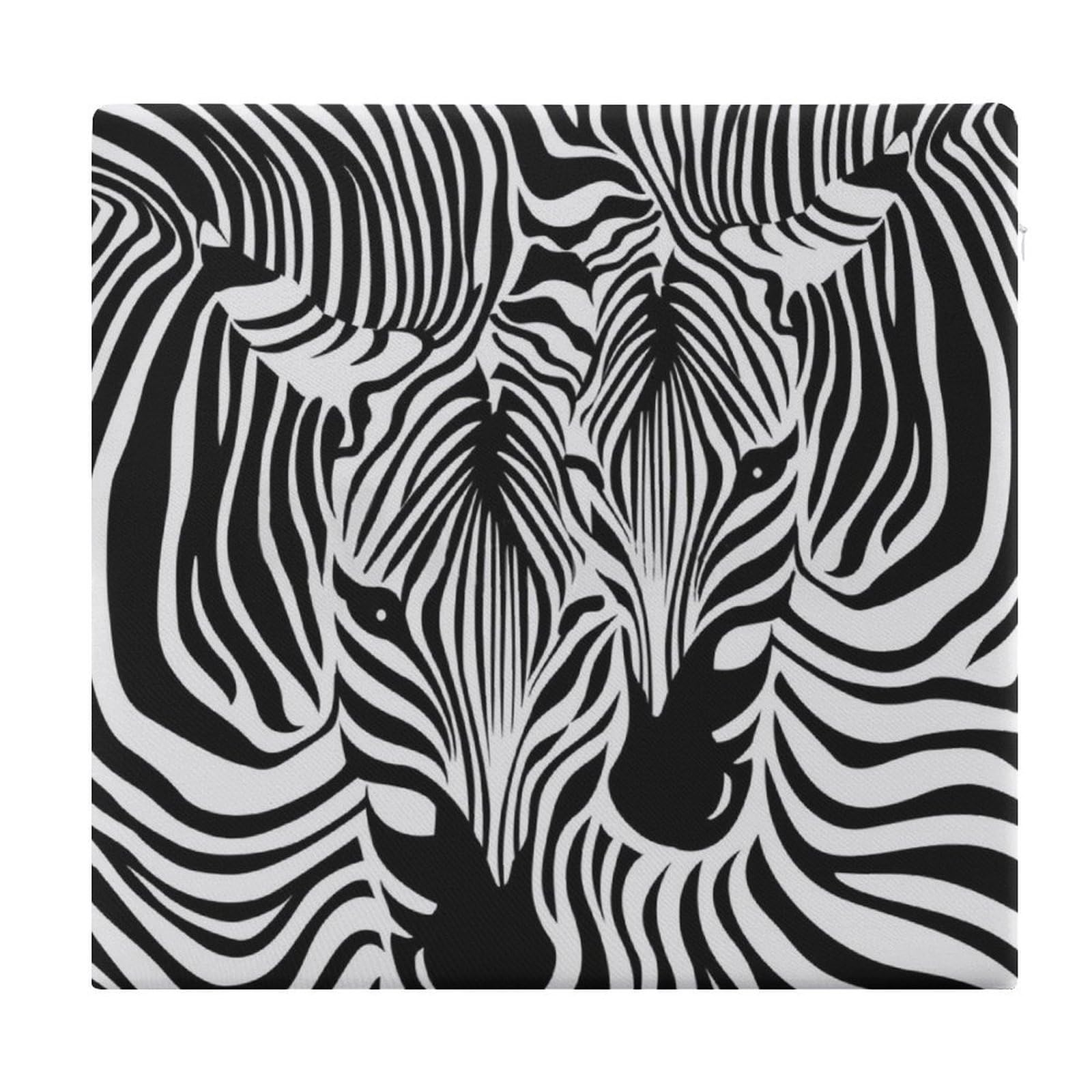 JZemdybill Chair Pad, Abstract Animal Zebra Seat Pad, Square Chair Cushion for Yoga Living Room Balcony