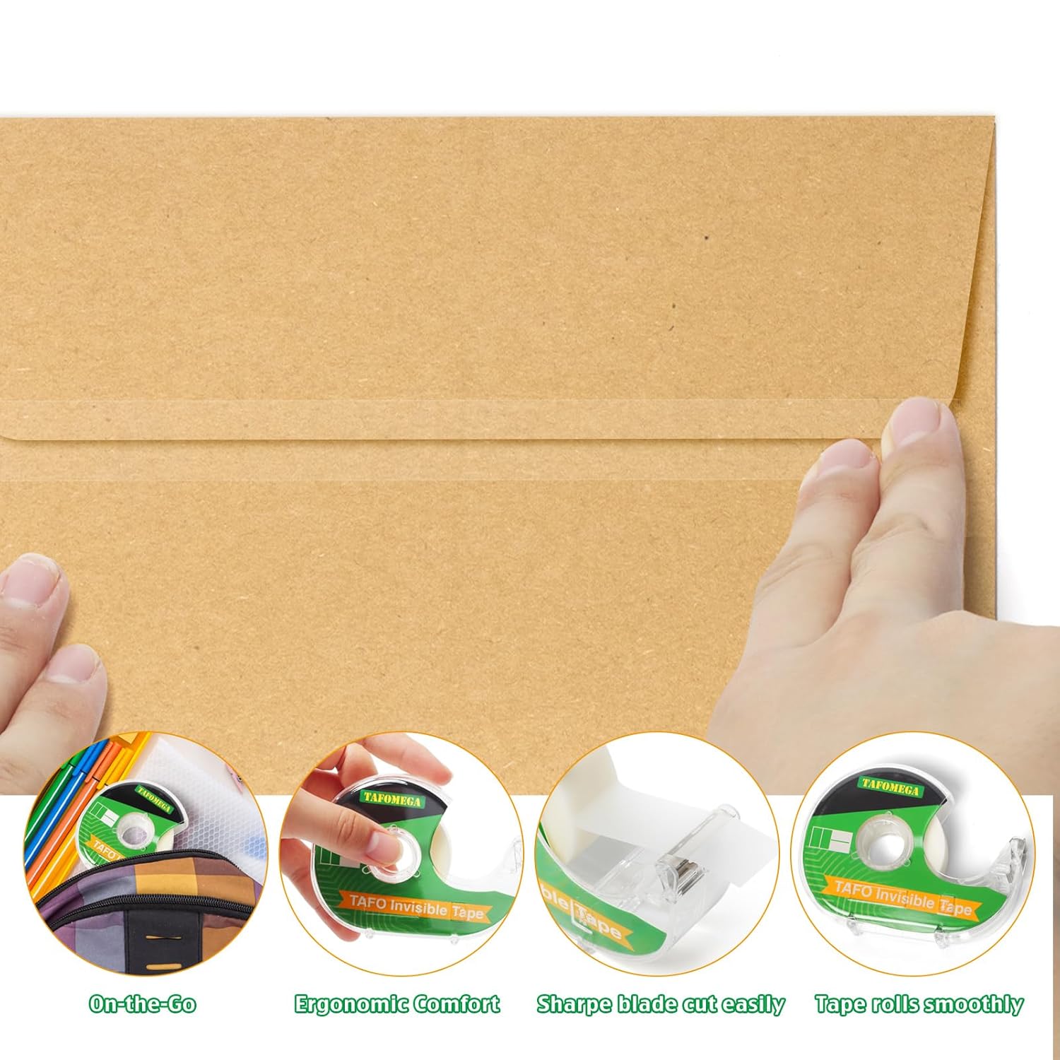 Invisible Clear Tape Bulk Rolls,36 Packs Gift Wrapping Tape for School Office Craft Job with Dispenser Frosted Writable-7/10 X 1000 Inches