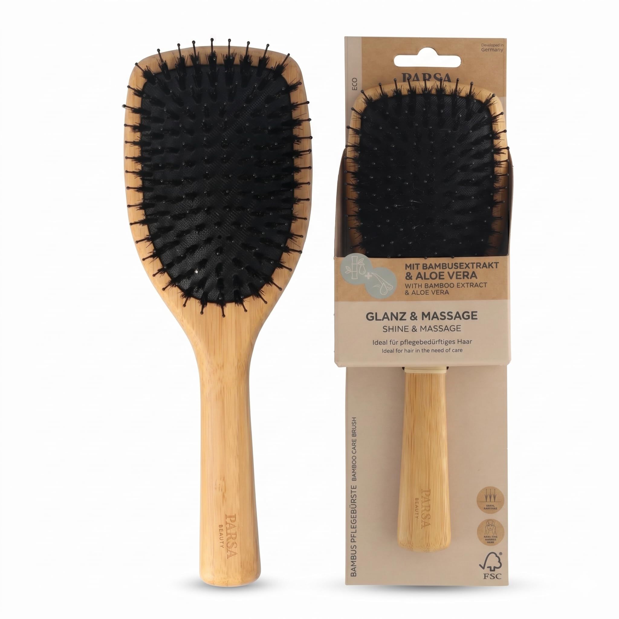 PARSA Beauty Bamboo brush with mixed bristles made from FSC®-certified bamboo