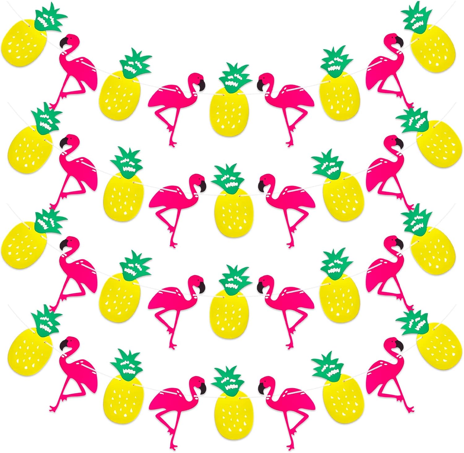 4 Pcs Pineapple Flamingo Garland Flamingo Birthday Banner