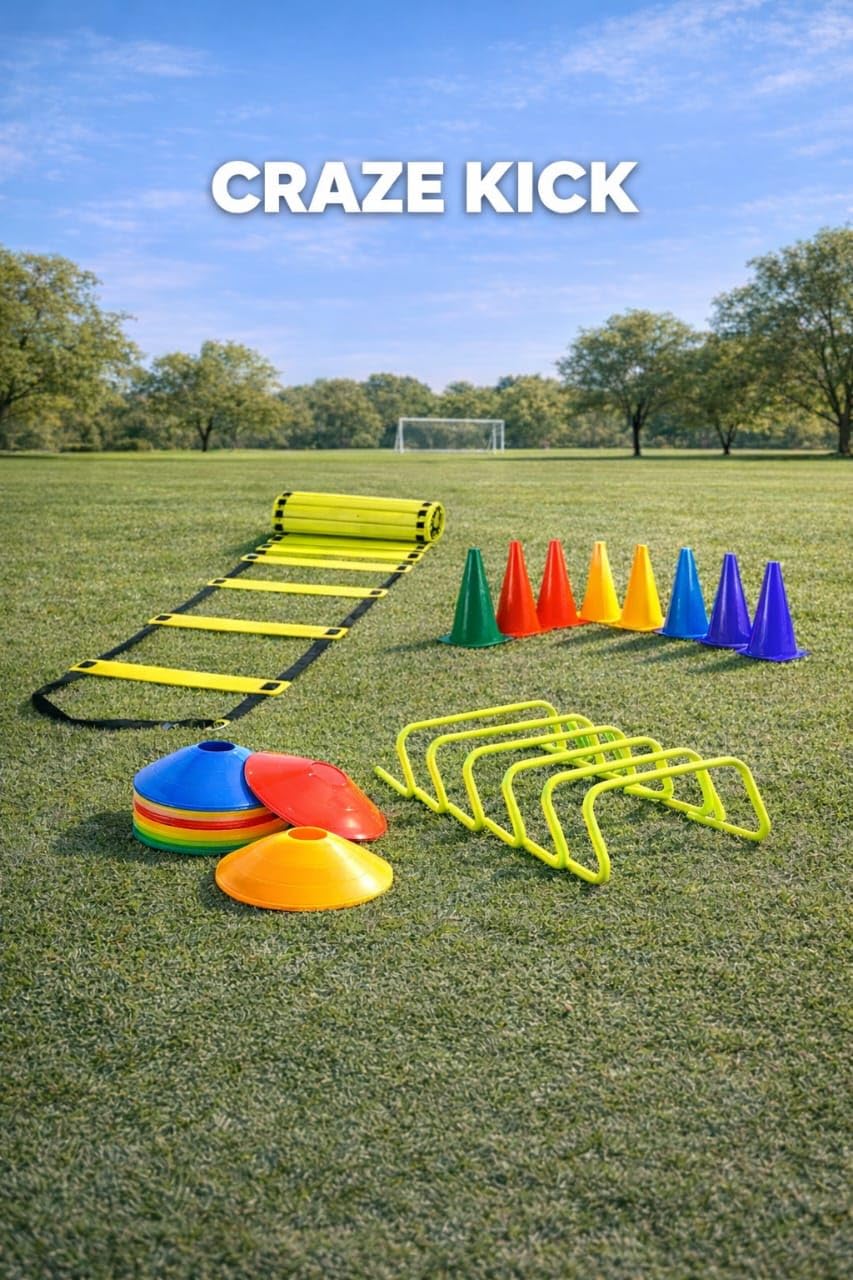 Craze Kick Sports Complete Agility Training Kit: 4m Ladder, 10