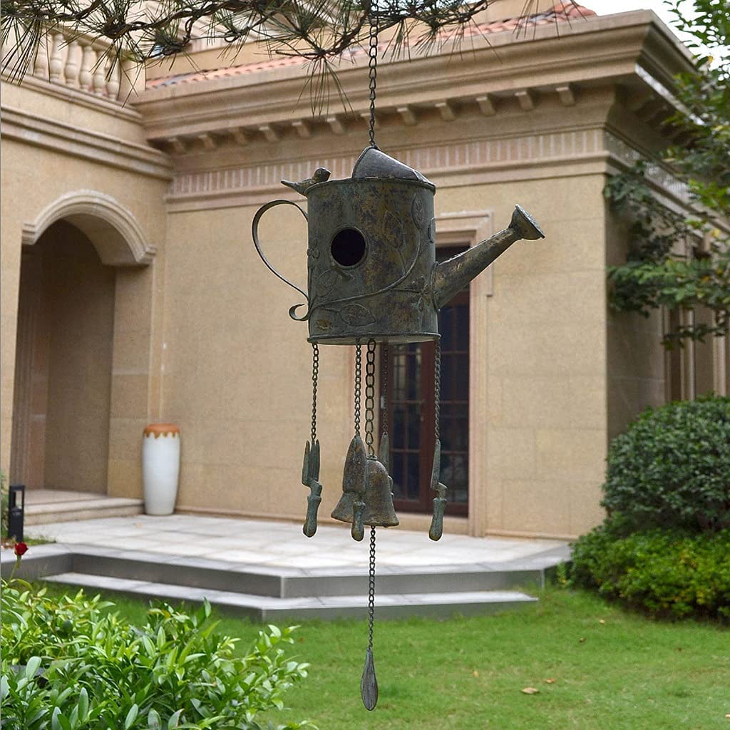 Modernes Windspiel, Terrasse, Retro Schmiedeeiserne Wasserkocher Windspiele Windglocken Outdoor Memorial Garden Home Yard Veranda Hängende Dekoration Gartenornamente