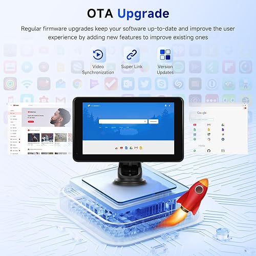 Miniatura 6 de Estéreo inalámbrico portátil para automóvil Apple CarPlay con Android Auto AirPlay Android Cast, METEESER 7 pulgadas HD Car Play Screen Receptores