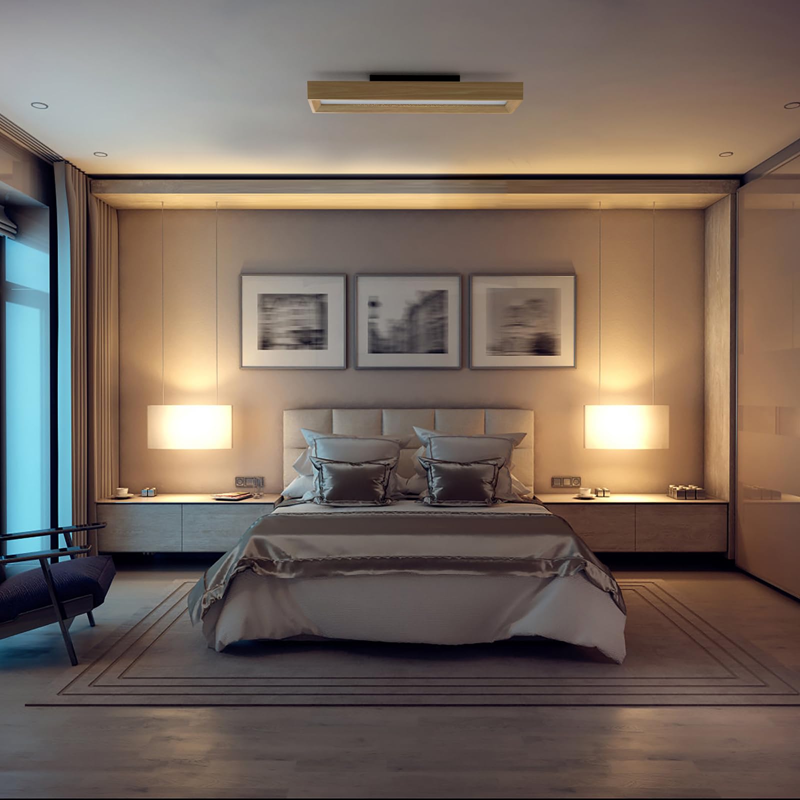 Plafoniera LED Soffitto 30W, Lampada da Soffitto LED Plafoniera Soggiorno Rettangolo Plafoniere da Ufficio Luce Soffitto per Camera da Letto, Cucina, Soggiorno, Balcone