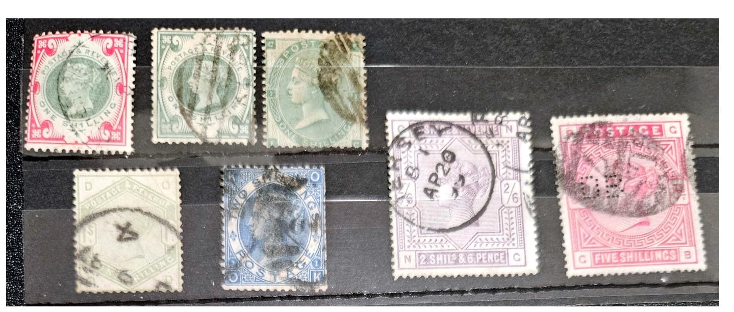 Vintage Queen Victoria Shilling stamps