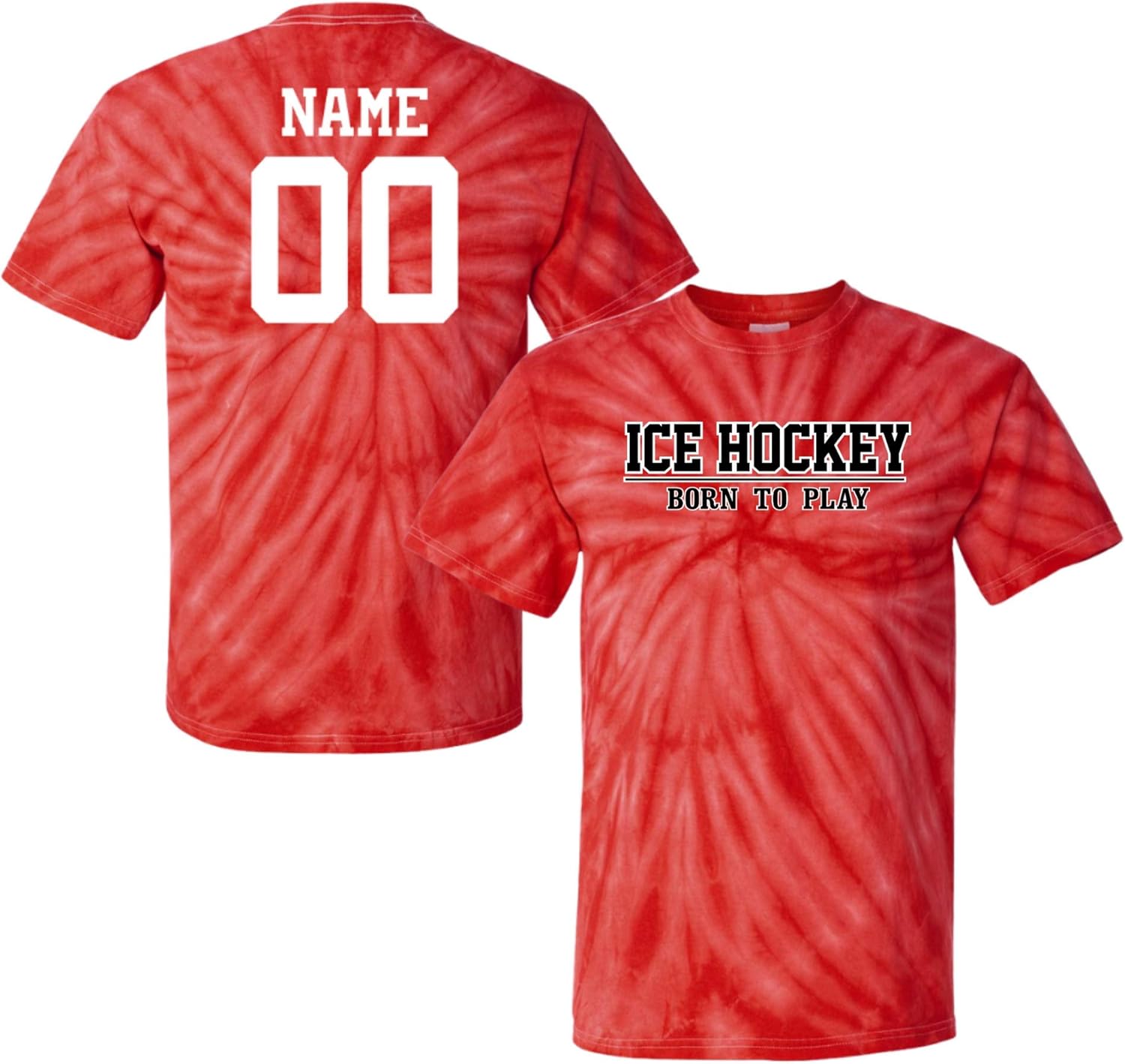 JANT girl Custom Ice Hockey Tie Dye T-Shirt Born to Play Logo