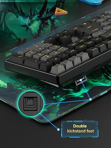 Miniatura 3 de NPET CR108 Teclado mecánico para juegos RGB de 108 teclas con interruptores rojos lineales intercambiables en caliente, 4 teclas rápidas