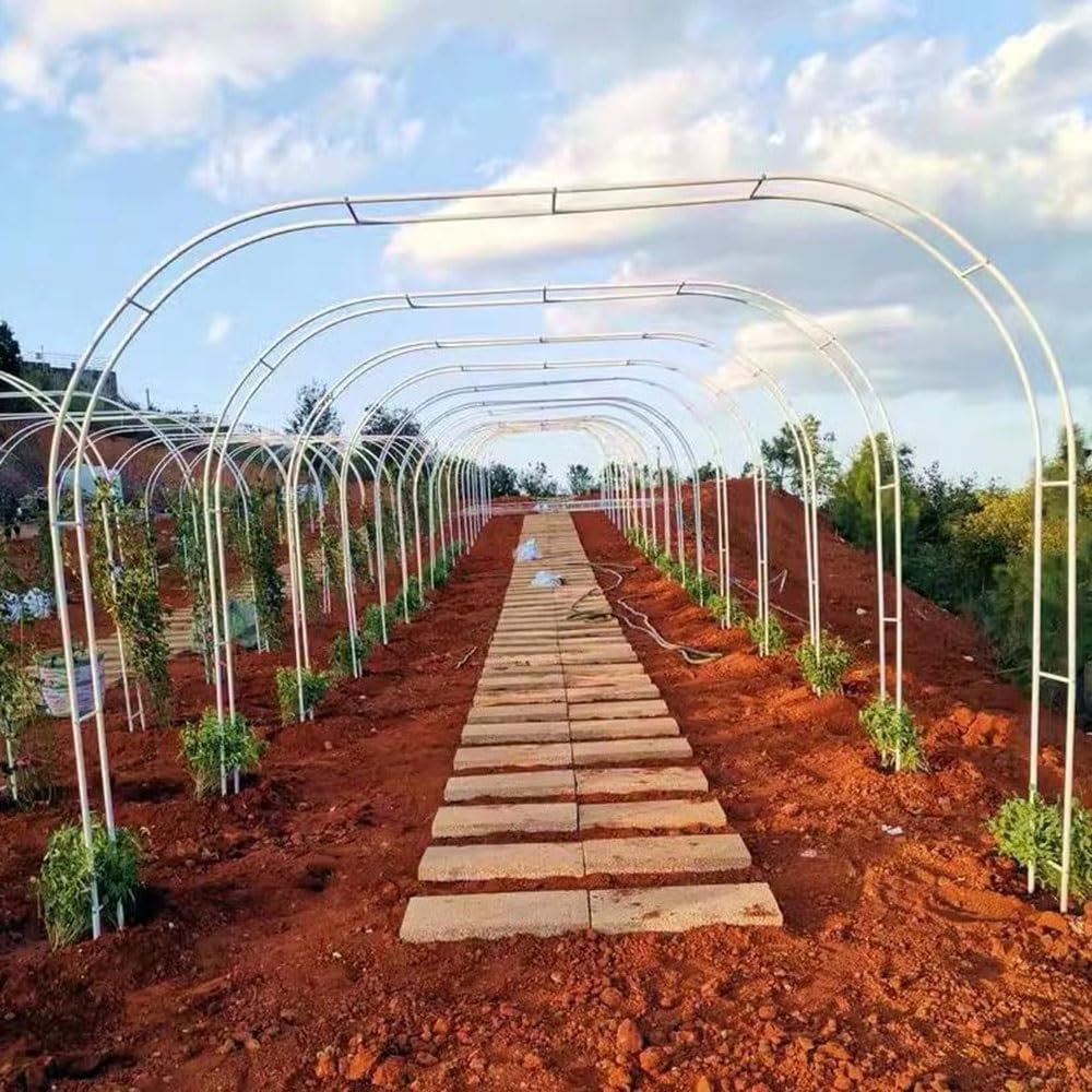 Pergola Łuk Ogrodowy Krata Pnącza Stojak Na Zewnątrz Antykorozyjny Metalowy Łuk Różany Odłączany Stojak 120 x 220 cm (Kolor: Biały, Rozmiar: 140 x 230
