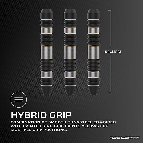 Miniatura 5 de Accudart Juego de dardos de punta de acero 4.0 - Barril Tungsteel - Ranuras redondas para un agarre consistente - Ejes de policarbonato - Billetera