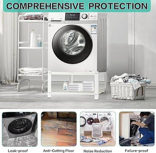 Miniatura 6 de Pedestal universal para lavadora y secadora de 28 pulgadas de ancho x 28 pulgadas de profundidad x 16 pulgadas de alto, capacidad de carga de 700