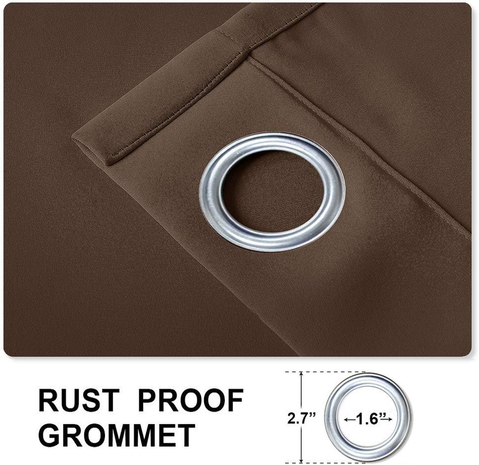 cololeaf Water Repellent Outdoor Decor Panel Grommet at top and Bottom Curtains/Drapes Panels for Patio,Front Porch,Gazebo, Pergola, Cabana, Dock, Beach Home,Chocolate 120W x 96L Inch (1 Panel)