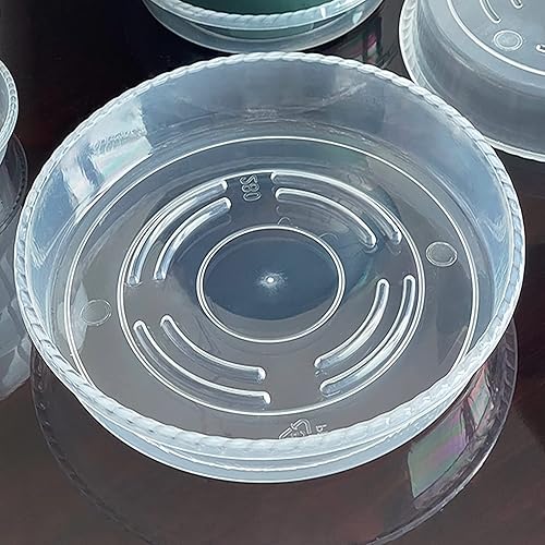 Miniatura 4 de Paquete de 10 platillos transparentes para plantas de 6, 8, 10 pulgadas, bandeja de goteo de plástico duradero, bandeja para macetas, platillo