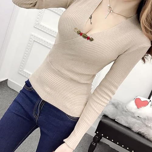 Miniatura 4 de Honbay - Broche de cuentas vintage de 3 piezas, pasadores de seguridad grandes para suéteres, chales, collares, vestidos y la mayoría de la ropa