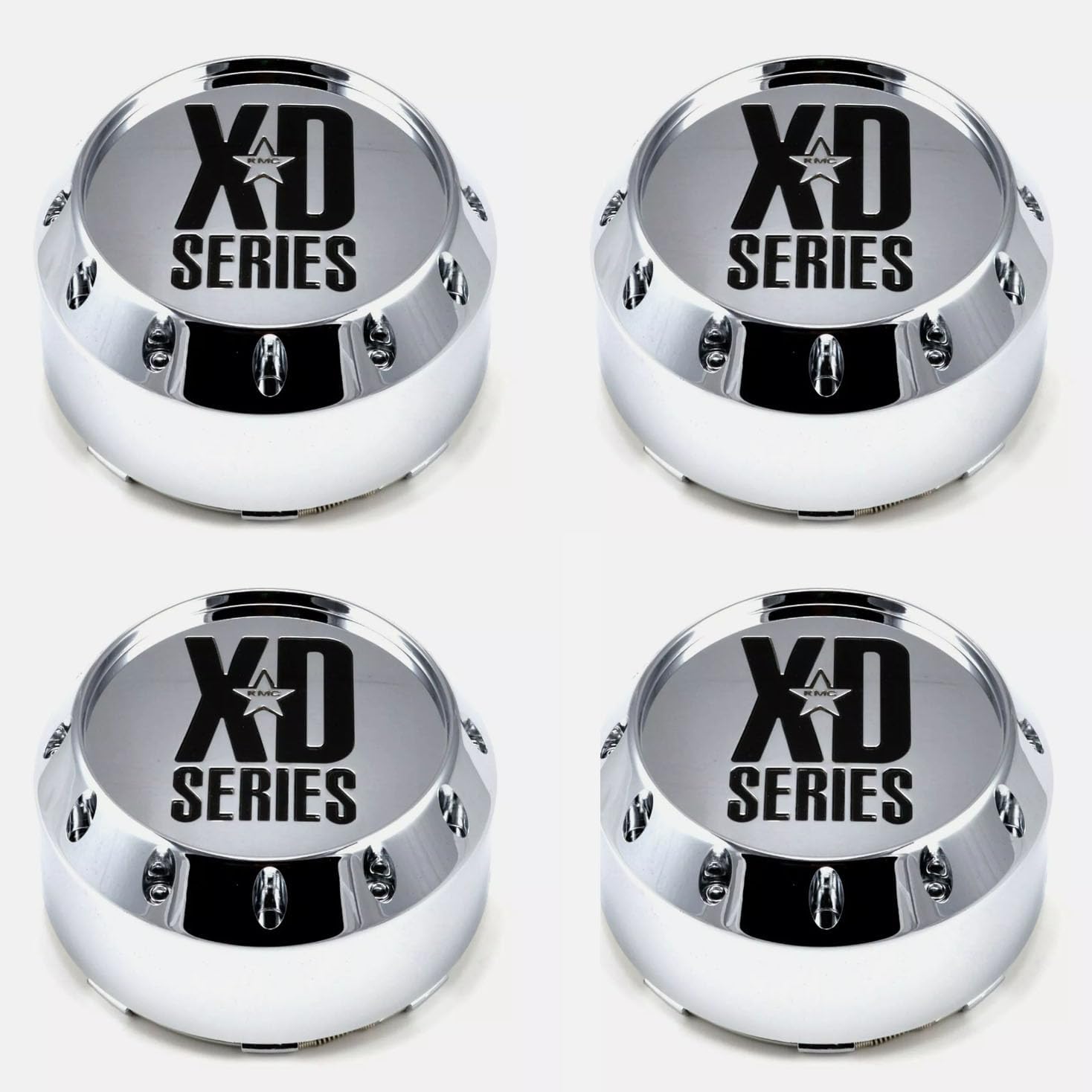 4Pcs Whee Center Cap XD Series Chrome Snap in Wheel Center Cap 464K131-2 Silver