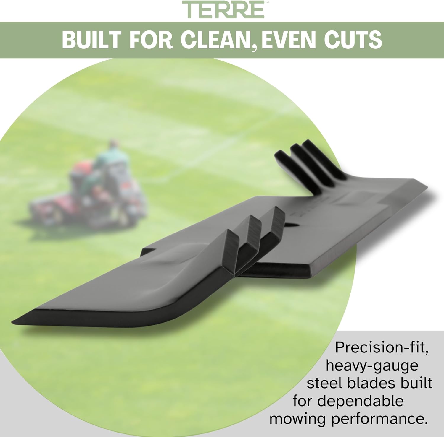 Terre Products, 2 Pack Mulching Lawn Mower Blades, 42 Inch Deck, Compatible with Craftsman, Husqvarna, Poulan, Replacement for 134149, 138971, 138498, 127843, 532138971, 532138498, PP24003