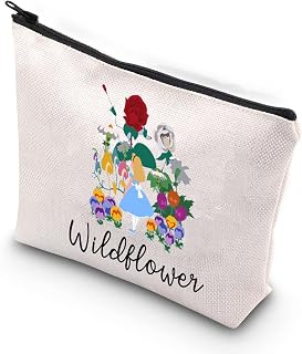 Wonderland Makeup Bag Alice Wildflower Gift Flower And Garden Festival Movie Fans Zipper Pouch (Wildflower)